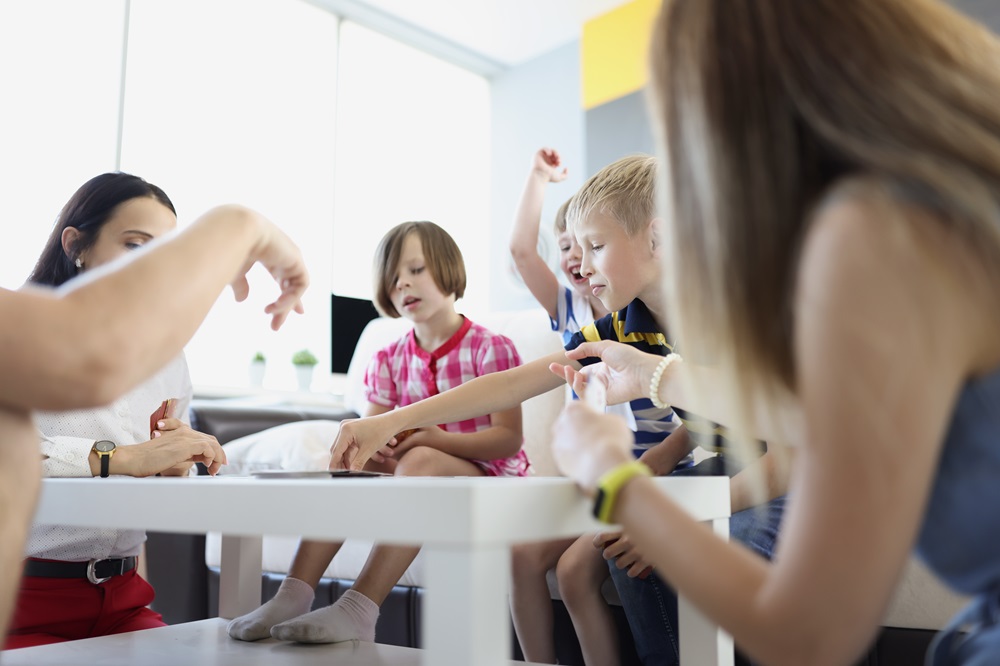 Children playing card games